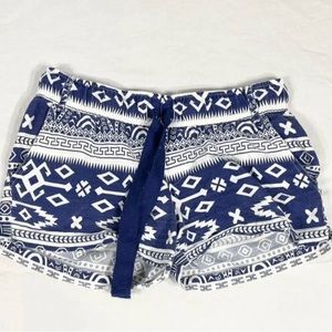 Lagaci Women Blue Drawstring Cut Off Shorts Size S